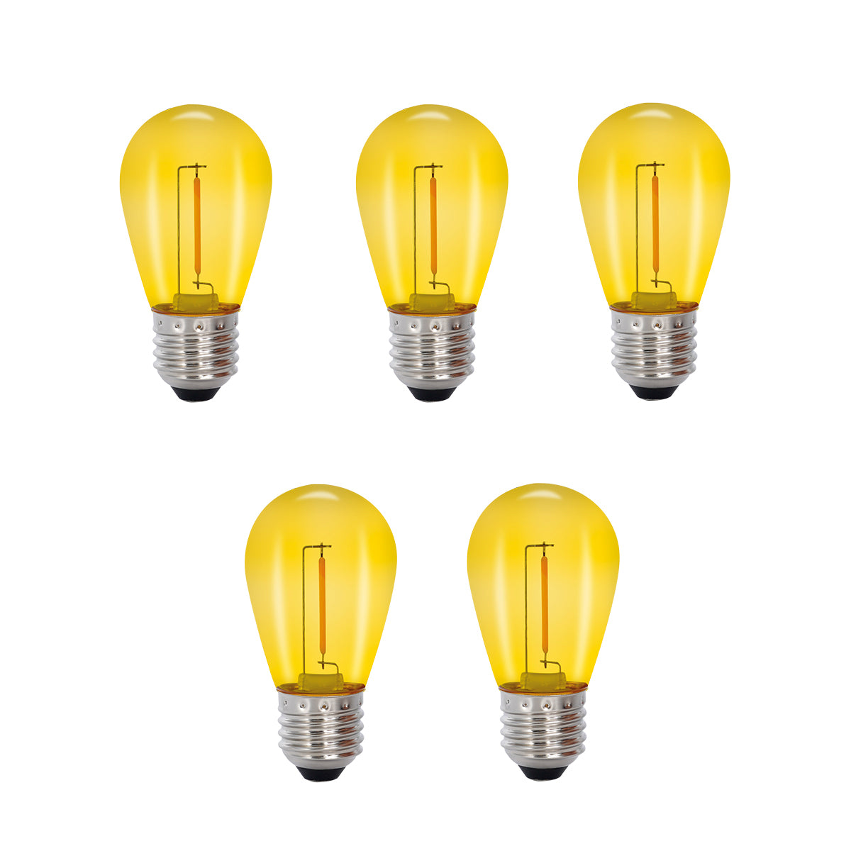 Deco bulb x 5, E27 12V (gul)