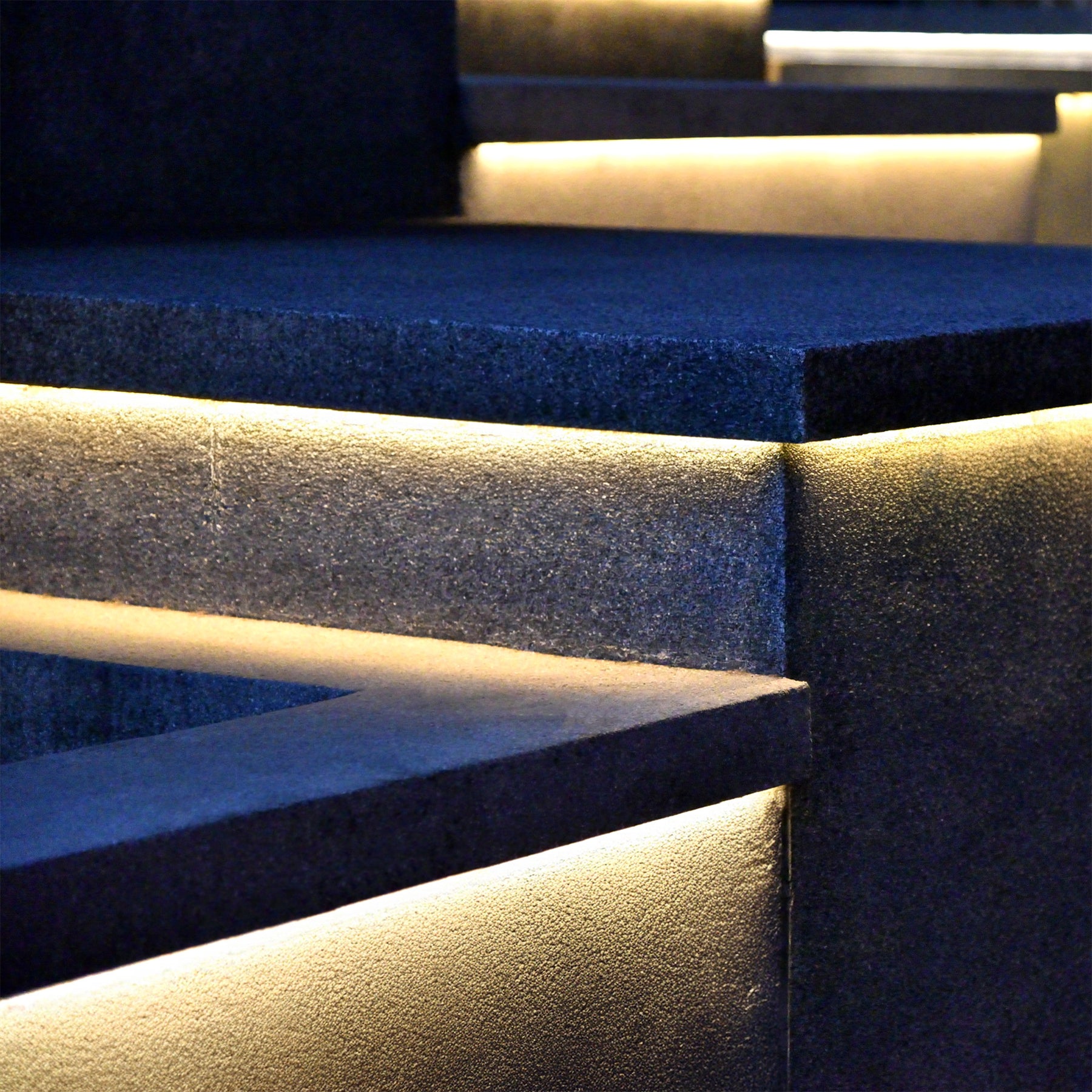 Strip lightson closeup steps