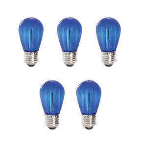 Deco bulb x 5, E27 12V (blå)